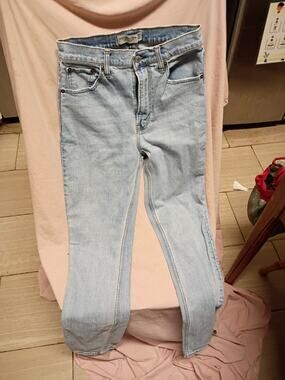 Blue Denim Abercrombie & Fitch Pants the 90'S Slim Straight Ultra High Rise 27/4